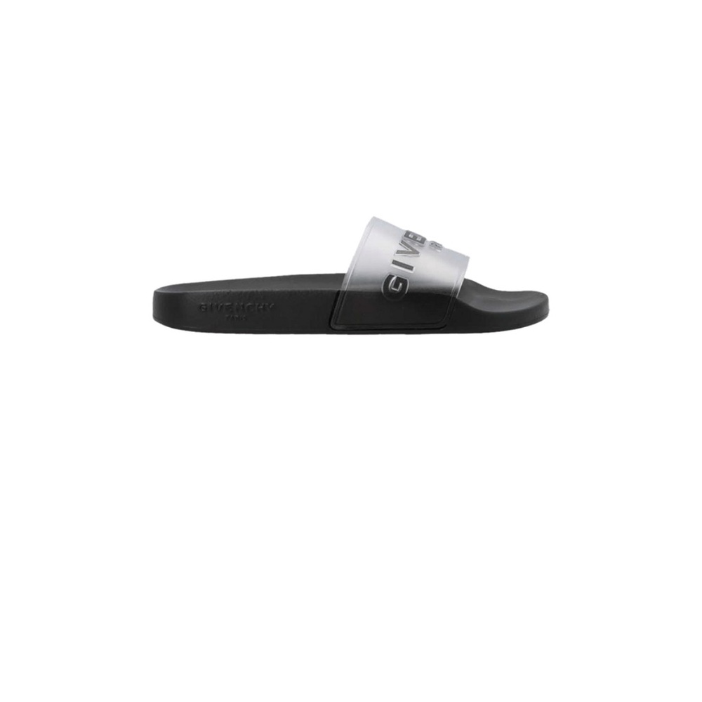Givenchy Black Slide Sandals with Translucent Strap